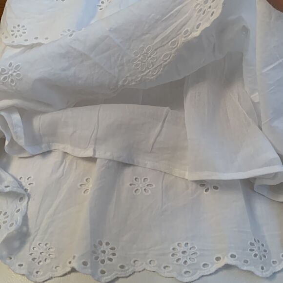 NWT Sincerely Jules Cotton White Tiered Eyelet Mini Sundress Size L - Picture 9 of 9